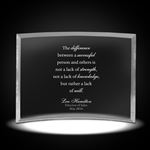 Leadership Curved Glass Award - 9 Inches - A Successful Person - no logo