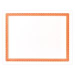 Orange Bordered Certificate Paper - 8.5" x 11"
